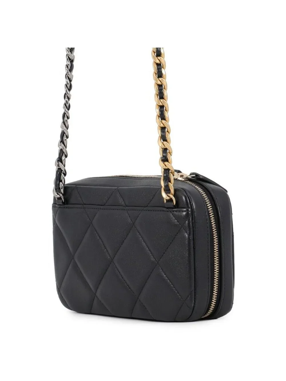 Chanel Chain Shoulder Bag 19 CC Logo Lambskin Black